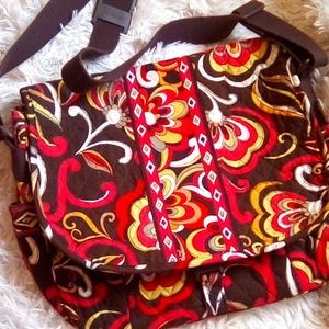 NWOT Vera Bradley Red, Brown And Bright Colors Floral Print With ALOT Of Details